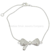, Silver Jewelry, Brass Jewellery, Pretty Bowknot Bracelet (KT3011)